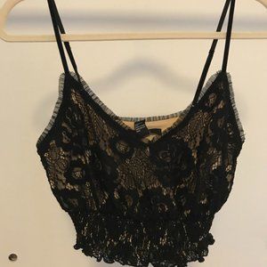 Black lace bralette crop top